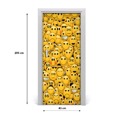 Självhäftande dörrklistermärke Emoticons