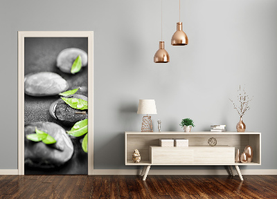 Fototapet dörr Blad av zenstenar