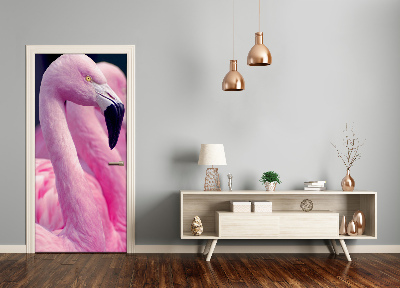 Fototapet på dörr Flamingos