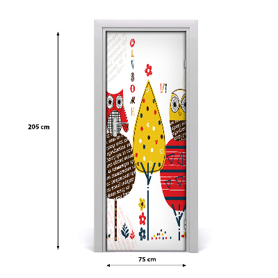 Dörrklistermärke Ugglor i träd