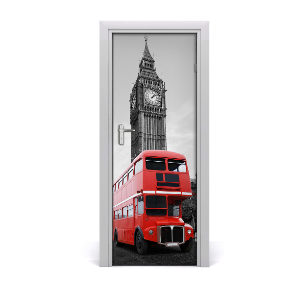 Självhäftande dörrklistermärke London buss