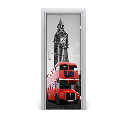 Självhäftande dörrklistermärke London buss