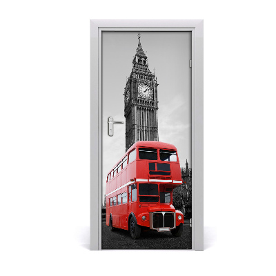 Självhäftande dörrklistermärke London buss
