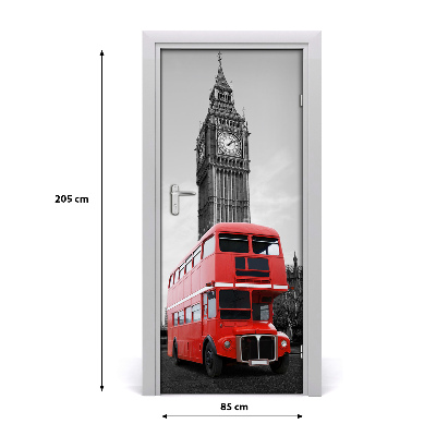 Självhäftande dörrklistermärke London buss