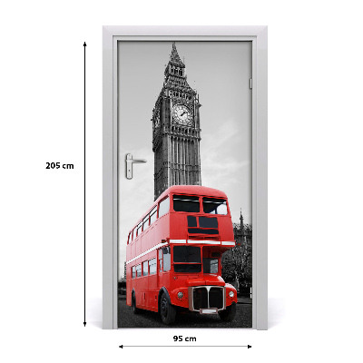 Självhäftande dörrklistermärke London buss