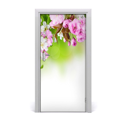 Självhäftande dörrklistermärke Vårblommor