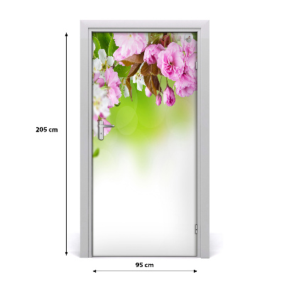 Självhäftande dörrklistermärke Vårblommor