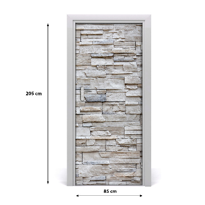 Självhäftande dörrklistermärke Stenmur