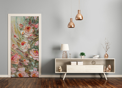 Självhäftande dörrklistermärke på dörren Roses