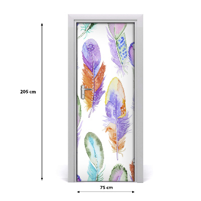 Dörrklistermärke Färgglada fjädrar