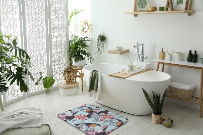 Badrumsmatta Fåglar Blommor