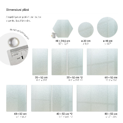 Glasskärbräda Rund halvtransparent