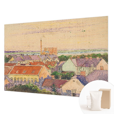 Fototapet hög kvalitet med ett urbant takmotiv