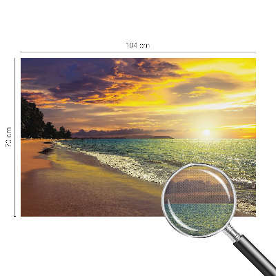 Peel and stick fototapet med motiv av en strand vid solnedgång