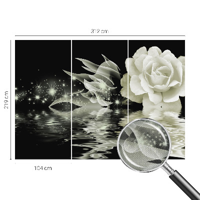 3D fototapet med motiv av en lysande ros