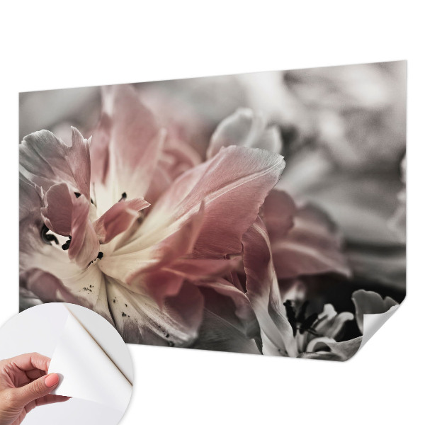 Fototapet barn med pastellfärgade blommor