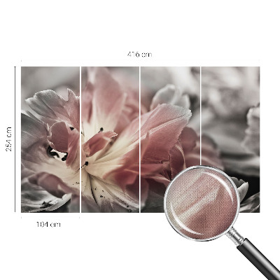 Fototapet barn med pastellfärgade blommor