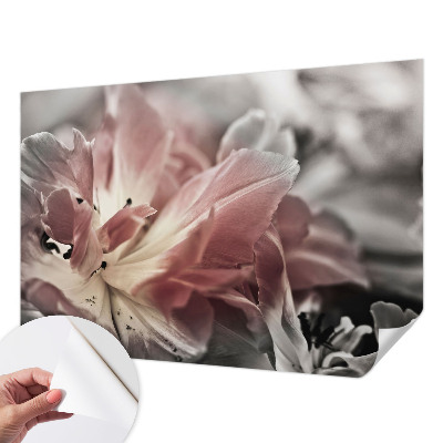 Fototapet barn med pastellfärgade blommor