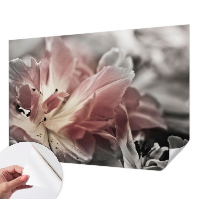 Fototapet barn med pastellfärgade blommor