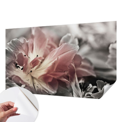 Fototapet barn med pastellfärgade blommor
