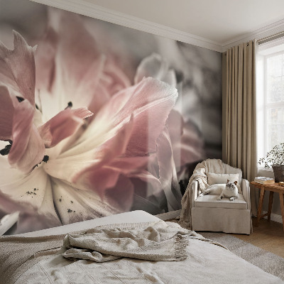 Fototapet barn med pastellfärgade blommor