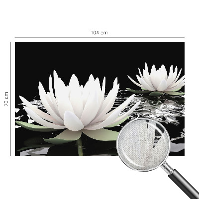 3D fototapet med motiv av vattenblommor