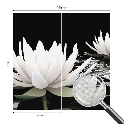 3D fototapet med motiv av vattenblommor