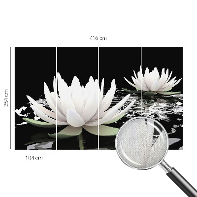 3D fototapet med motiv av vattenblommor