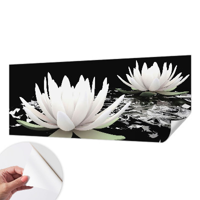 3D fototapet med motiv av vattenblommor