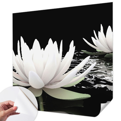 3D fototapet med motiv av vattenblommor