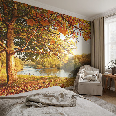 Fototapet för barn med kustnära höstmotiv