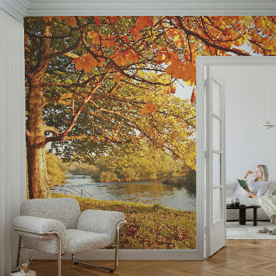 Fototapet för barn med kustnära höstmotiv