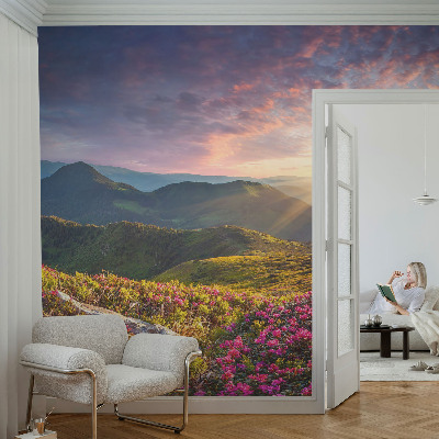 Fototapet barnrum med bergspanorama
