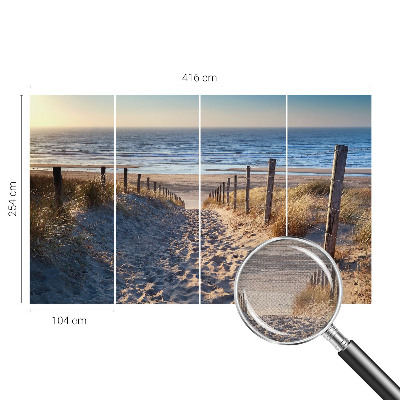 Självhäftande fotovägg med motiv av en strandstig