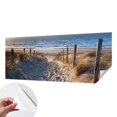 Självhäftande fotovägg med motiv av en strandstig