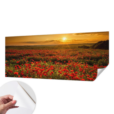 Fototapet barnrum med motiv av ett vallmofält