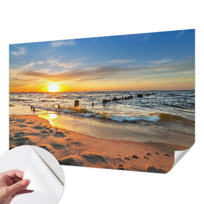 Fototapet för barn Strandsolnedgång