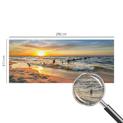 Fototapet för barn med motiv av en strandsolnedgång