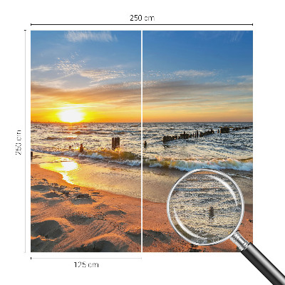Fototapet för barn med motiv av en strandsolnedgång