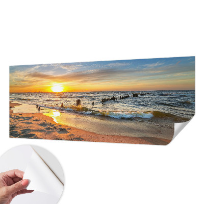 Fototapet för barn med motiv av en strandsolnedgång
