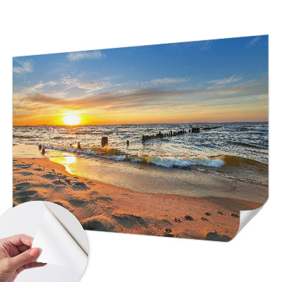 Fototapet för barn Strandsolnedgång