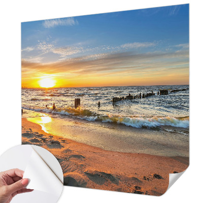 Fototapet för barn med motiv av en strandsolnedgång