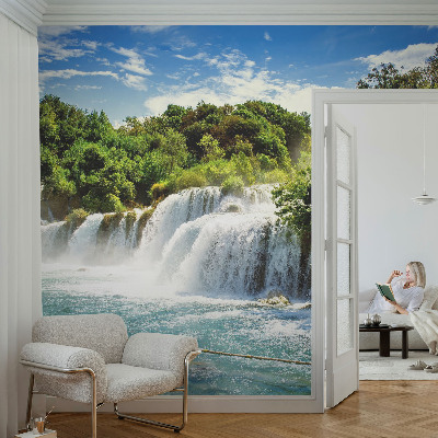 Fototapet för barn med motiv av ett fantastiskt vattenfall