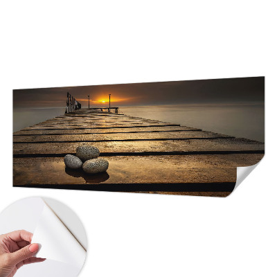 Självhäftande fototapet med motiv av en solnedgång