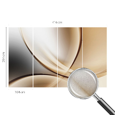 3D fototapet med rundade linjer