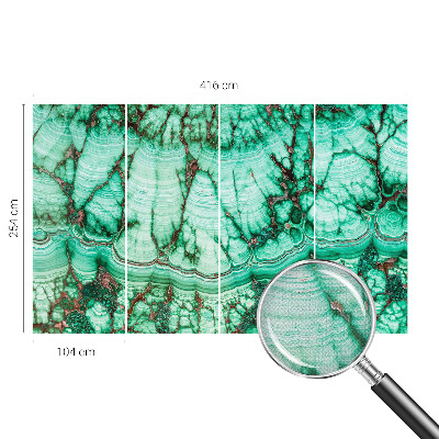 3D fototapet med grönt mönster