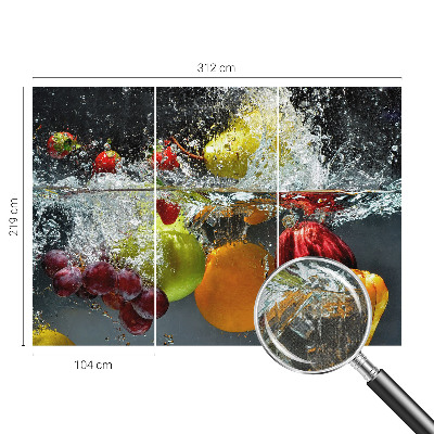Fototapet barnrum med motiv av frukter i vatten