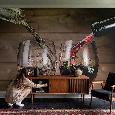 Fototapet barn med motiv av ett glas vin