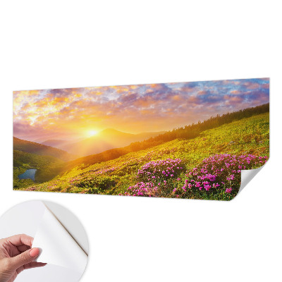 Självhäftande fototapet med motiv av bergvägg