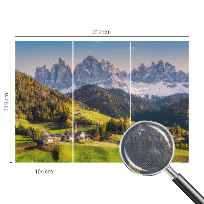 3D fototapet med motiv av ett bergslandskap
